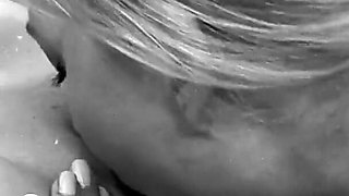 Classic Sexy Blondes Get Naked and Bang on a White Leather Couch