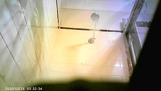 Stupid Sister Spied Scrubbing Her Fat Tits in Shower