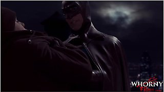 Batman Rescues Two Hotties Thirsty For Threesome And His Tasty Cum