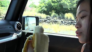 Busty amateur teen outdoor hardcore action with cum