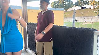 Victor Sweet and Neighbor Grind Cunnilingus on Balcony