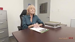 Busty GILF Boss Desiree Eden Turns Job Interview Into a Naughty POV Session