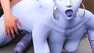 Transgender Widowmaker Gets Anal Fucked with Her Large Thicc Cock Out