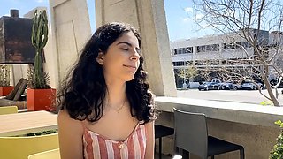 Massive juggs brunette fatty strips and jerks solo