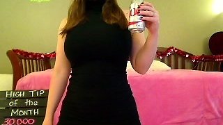 Kinky brunette wears stockings and masturbates rough