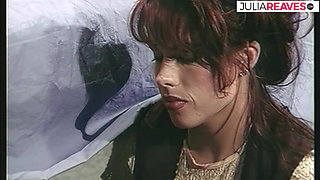 Blonde slut spreads legs as a monster cock destroys her tigtht pussy