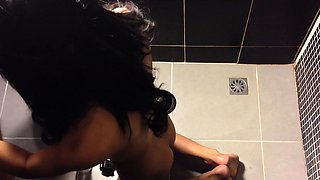Asian ladyboy pissed on in the shower
