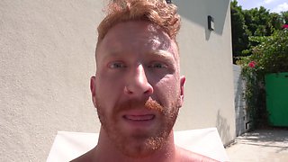 Inked Goth girl cums by the pool - POV Amateur