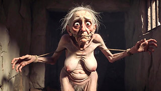 Granny in Rope Bondage - Hairy Pussy & Anal Creampie Desire