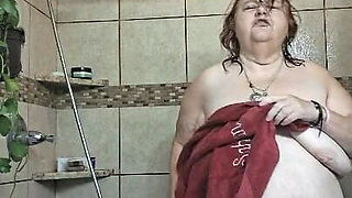 After a Hot Sshower Nurse Vicki Dries off and Does Some Other Grooming