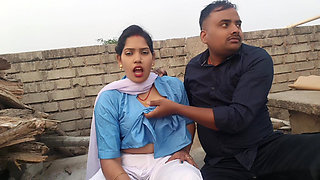 18 years virgin school girl big boob press by her step brother in outdoor Desi girl