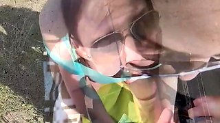 big ass Outdoor Blowjob And Passionate Sex - Facial
