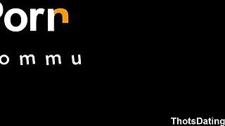 Hot Blonde in Red Skirt Sucks Cock on Balcony