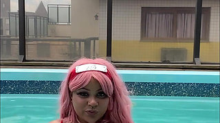 BBW Sakura Haruno at the Pool