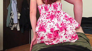 Amateur Redhead Girls Lap Dance in Dress POV