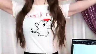 Busty brunette solo masturbation