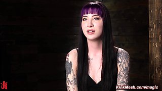 Tattooed slave suspended and tormented