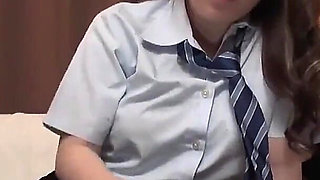 Petite F-cup Uniform-look Sensitive Girl Met at the Arcade