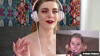 Carly Rae Summers Reacts to Huge Cumshots - Amateur Blowjob Facial Compilation