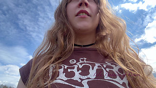 Girl Shows Her Tits and Pussy Outdoors