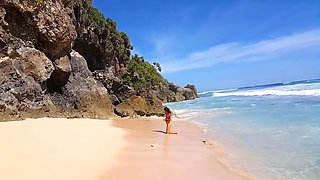 Pissing In Paradise # Pee From Rock Of A Tropical Beach