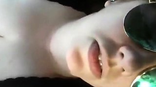 Big Tits Amateur Masturbates with Toy in Car