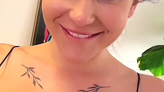 BIG DICK FOR DESSERT - Big Tits Brunette Stoped by for Juicy Blowjob And Tit Fuck after Gym in POV