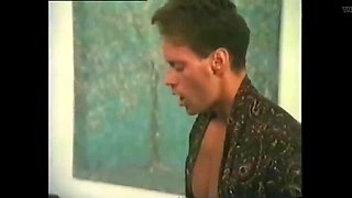 Rocco Siffredi Fucks Vintage Brunette and Cums on Her Big Tits