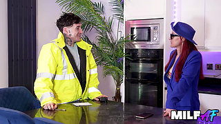 MilfAf- Redhead Firegirl Negotiates Kitchen Reno with Hardcore Pound