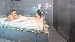 Cuckold Husband Asks His Wife to Fuck a Big Cock in the Bathtub While He Masturbates, Watching It All