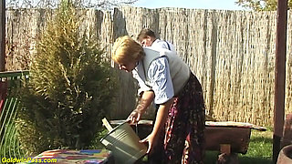 Hairy stepmom fucked by her step grandson