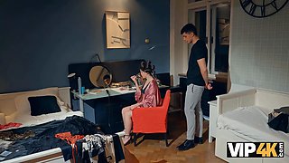 Vip4k. i was preparing for my xxx customer and my schoolgirl ambled in suddenly...