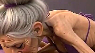 Extremely Skinny Old Woman Licks a Skinny Young Woman's Pussy