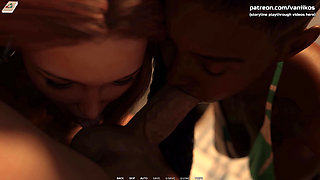 Hot Interracial Threesome with a Young Ebony Babe with a Perfect Black Ass & Her College Friends - Taboo University (steam Game)