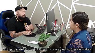 Woman gives her boss a rich oral to keep her job and he is satisfied after pouring milk in her mouth - Spanish porn