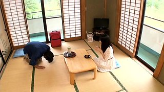 Asian hotties suck group sex