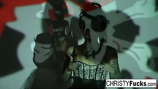 Christy the Pirate plays with her amazing ass and tight wet