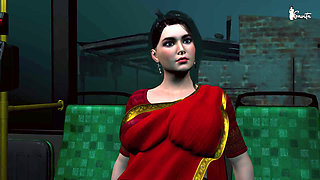 Indian Savita Bhabhi Gets Her Pussy Fucked by a Stranger in a Moving Bus.