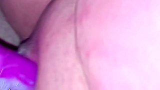 Dvp with Purple Dildo with a Huge Creampie