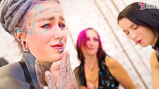Miss Flora And Nikolaz Zpageti In Three Cruel Latex Goddesses Destroy Tattooed Slave With Deep Sounding & Urethral Fingering