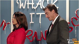 Brooklyn Chase, Ryan Mclane And Seth Gamble - Described Video - Handy Tanner Fucks On Air Full Holes Parody 1