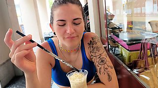 Try not to cum, close up, titty drop