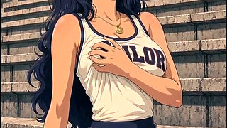 3D Anime Team Sailor Cheers on Volleyball Team From the Stands