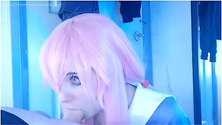 Honry Yandere Girl Gives Rough Blowjob, Bounces Her Big Ass In Reverse Cowgirl, Multiple Cum On Ass