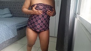 Housewife Masturbates While the Perverted Neighbor Watches Her