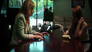 Nina Hartley and Pepper Kester Have Hot Lesbian Office Sex