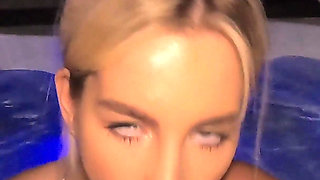 Romanian Celebrity Ema Karter Casually Fucks a Guy by the Hot Tub at Night