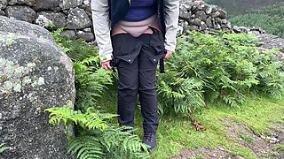 Girl can't gold her pee and pissing again outdoor, compilation