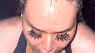 Mature brunette amateur giving a great POV blowjob