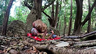 Pastel Allure and Rex Mastersen Stealth Fuck in Forest - Amateur Blowjob & Doggy Style